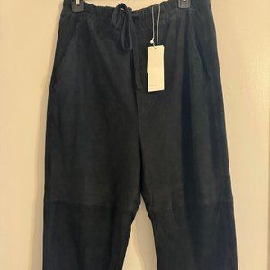 Vince Goat Leather Jogger Pants - Black